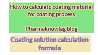 #coating material calculation formula