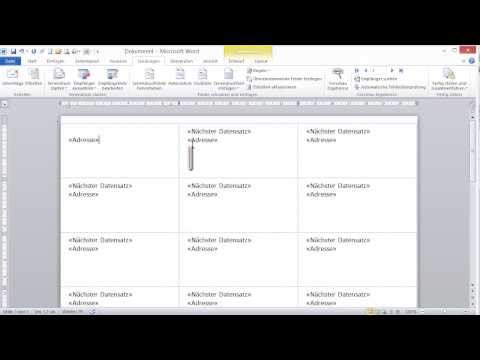 Videoanleitung Erstellen und Drucken von Etiketten mit Word 2010