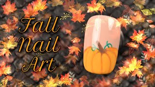 Pumpkin Nail Art - Hand Painted/Fall Themed Nail Design Tutorial