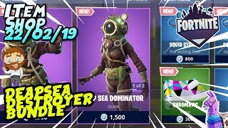 *NEW* DEEP SEA DESTROYER SET + CHROMATIC WRAP GAMEPLAY! Fortnite Item Shop [February 22nd, 2019]