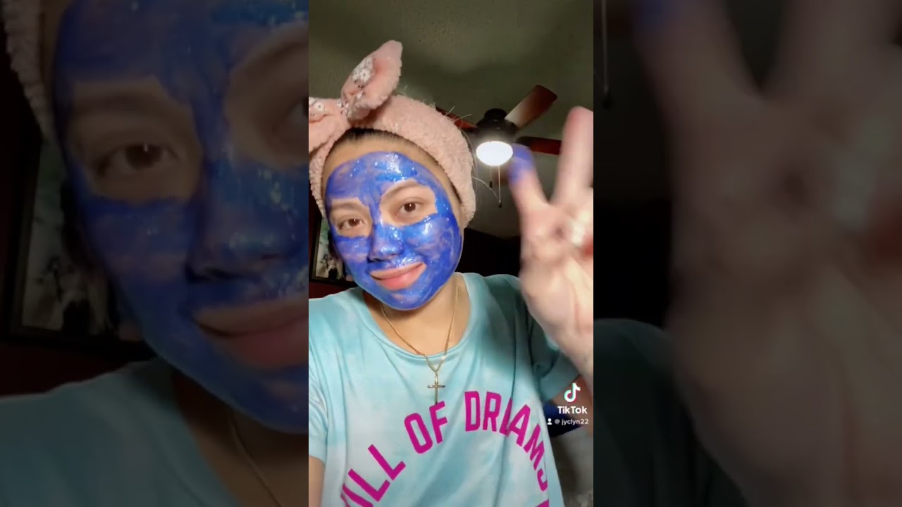 Glitter Peel-off mask at night! 