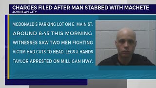 Man arrested after stabbing another man with Machete in McDonald's parking lot