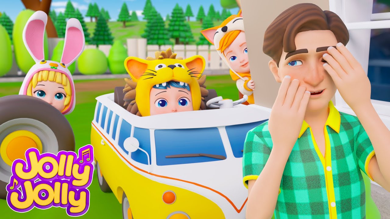 Колеса в автобусе - Веселое времяпровождение с папой🧡Jolly Jolly - Учись и играй
