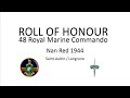Roll of honour for the 48 royal marine commando