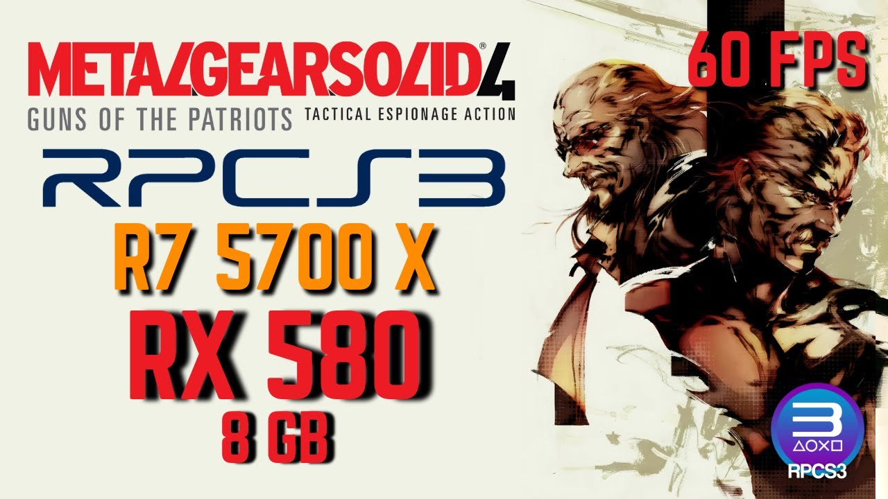 RX 580 | Metal Gear Solid 4 RPCS 3 - 60 FPS Optimized Settings