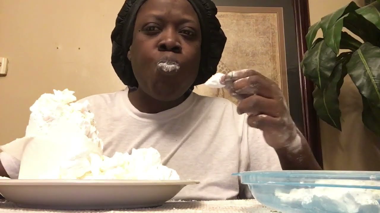 Eating Big Bite's of Cornstarch Powder, Cornstarch Chunks