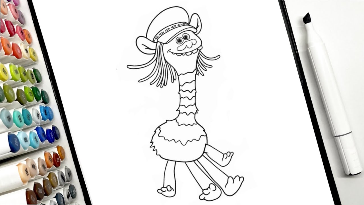 Trolls Cooper Coloring | Coloring Videos for Kids #coloring #trolls # ...