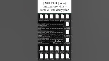 || SOLVED || #Wing #ransomware #virus – #removal and #decryption