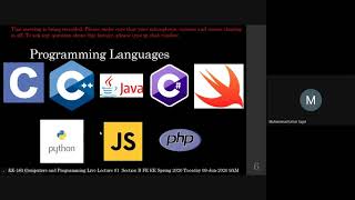 Live Lecture 01 Introduction and basic input output