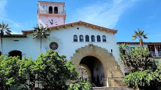 Walking tour of the Santa Barbara County Courthouse in Downtown Santa Barbara California