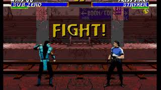SUB-ZERO JR. VS STRYKER - ULTIMATE MORTAL KOMBAT 3 - SEGA GENESIS - MEGA DRIVE