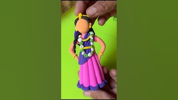 How to Make Radha Rani with Super Clay 💫 | Easy Clay Doll Tutorial #shorts