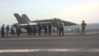 Super Hornets launch and return to USS George H.W. Bush (CVN 77)