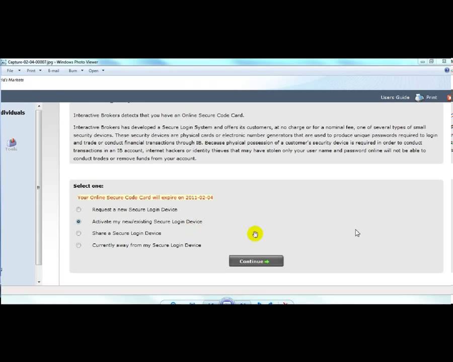 Aktivasi Security Code Card Permanent Interactivebrokers forex cadam