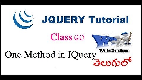 One Method in JQuery Telugu  | VLR Training Class 60