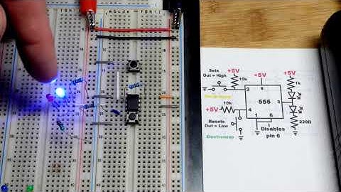 Bistable mode flip flop 555 timer NE555 integrated circuit IC learning electronics shorts 10