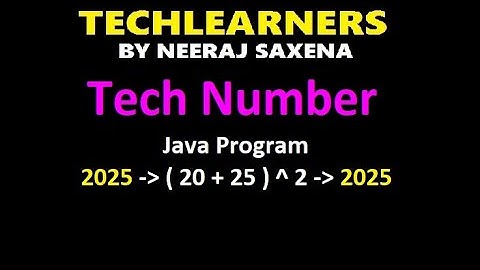 Tech number | Java Program to check a number is tech number or not