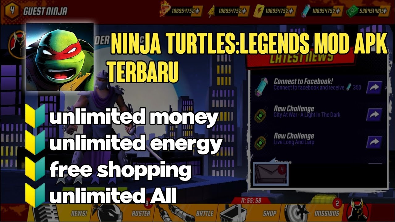 Ninja turtles legends mod apk terbaru mod unlimited money YouTube