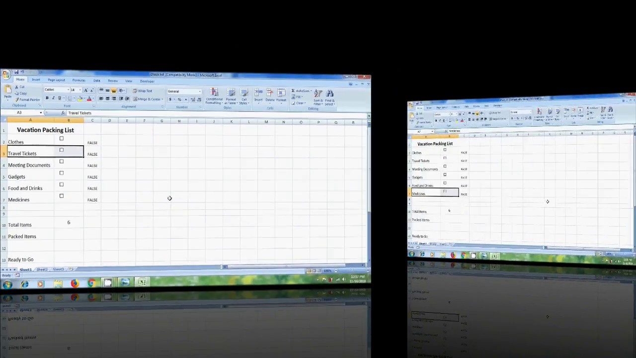 Excel 2007: how to create a checklist in excel - YouTube