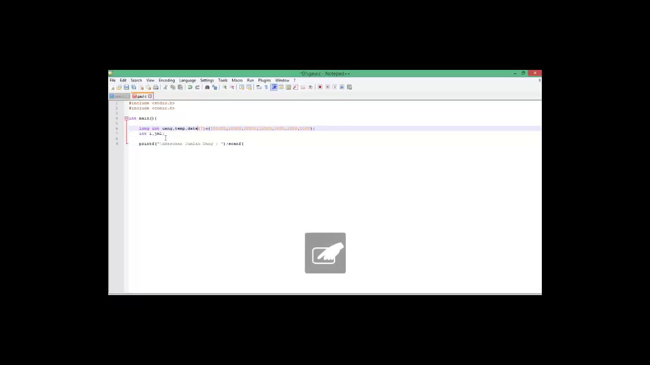 program menentukan pecahan uang c++ - YouTube