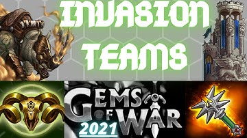 INVASION TEAMS | Gems of War Event Guide 2021 | Stone Shaker NOx3 NO MYTHIC No legendary NO DB Tower