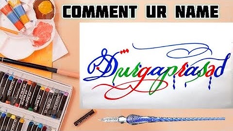 Durgaprasad Name Signature Calligraphy Status | How to Draw, Cursive Calligraphy with Cut Marker