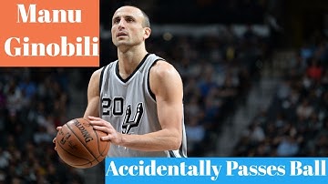 Manu Ginobili Accidentally Passes Ball Straight Through The Hoop, Referees Don