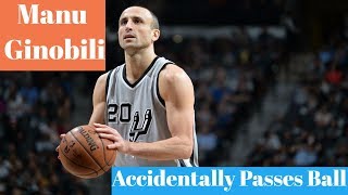 Manu Ginobili Accidentally Passes Ball Straight Through The Hoop, Referees Don't Notice (2018)