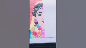 Radha Krishna half face ( part 2) Jay Shri Krishna ll 🥰💜💜 ll #artist #drawing #viral #shorts  #art