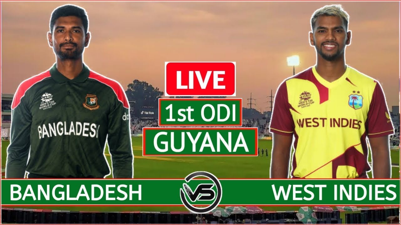 Bangladesh vs West Indies 1st ODI Live BAN vs WI 1st ODI Live Scores and Commentary