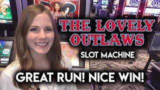 NICE WIN! First Try on Lovely Outlaws Slot Machine!!
