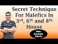 Secret technique for malefic planets in 3rd 6th  8th house in horoscope  vedic astrology