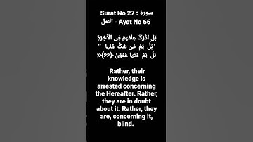 Surat No 27 : سورة النمل - Ayat No 66 #surahnaml #quranayat #shortvideo @quranpeaceofmind