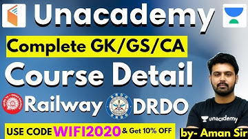 Course Detail Railway & DRDO | Complete GK/GS/CA Batch | USE CODE "WIFI2020" & GET 10% OFF