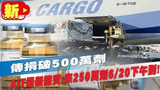 【每日必看】傳捐破500萬劑 AIT最新證實:來250萬劑6/20下午到!@中天新聞  20210619
