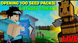 Opening 100 Flower Seed Packs In Grow A Garden Birthday Stream D