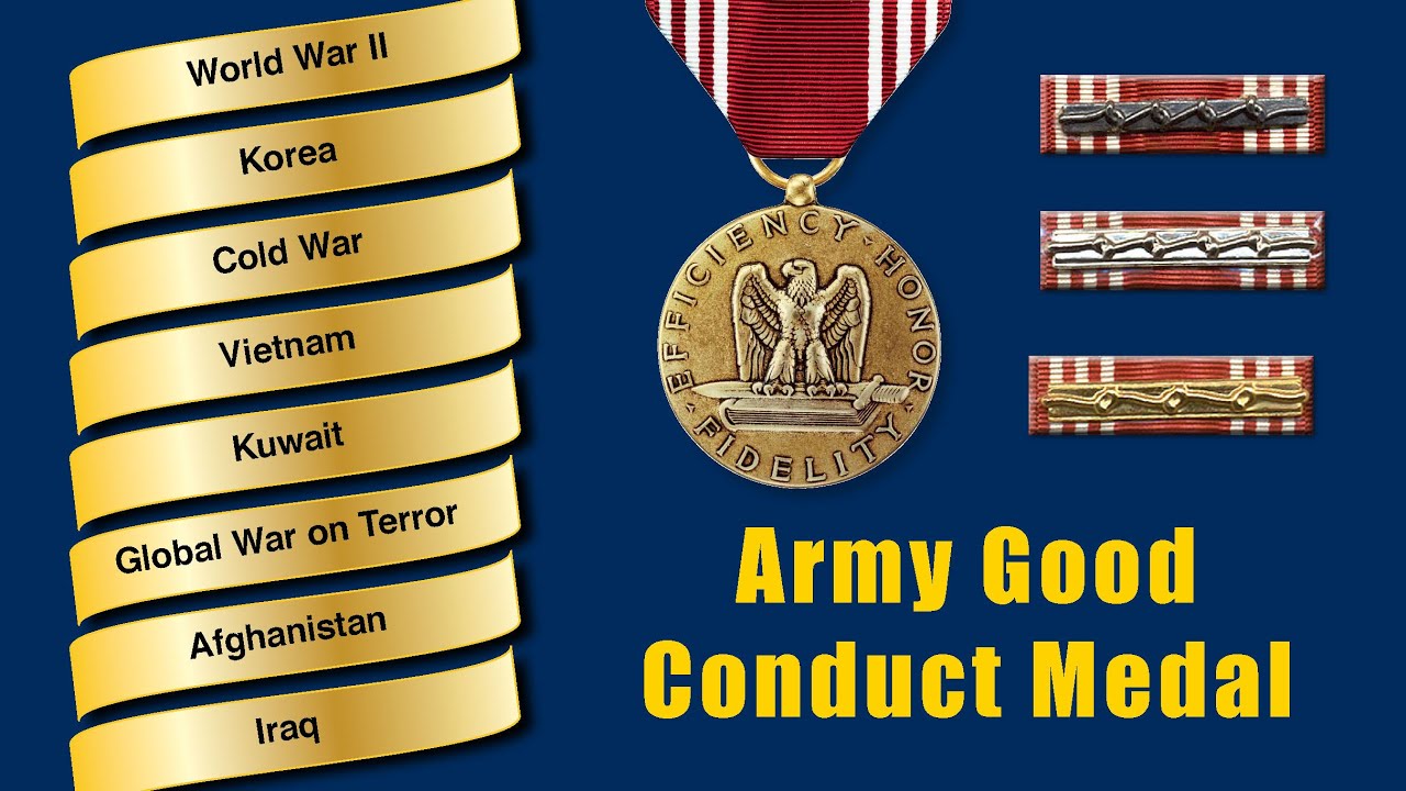 Army Good Conduct Medal Award In Ww Ii, Cold War, Korea, Vietnam, Desert Storm, Afghanistan  Iraq