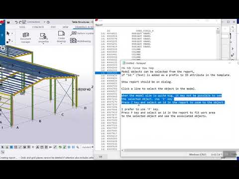 Select Object From Report (Tekla)