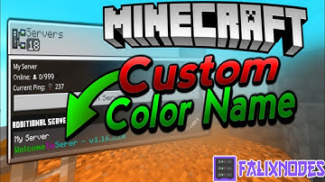 Custom Color Name MCPE Server | Motd color Server Name | Minecraft Tutorial