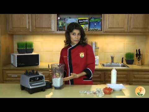Raw Food Recipe Creamy Red Bell Pepper Chipotle Soup With Cashew Sour Cream-11-08-2015