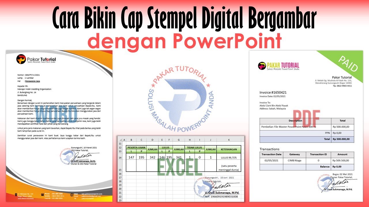 Update Cara Bikin Cap Stempel Digital Bergambar dengan PowerPoint