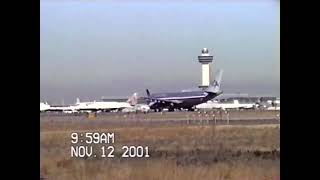 American Airlines flight 587 takeoff footage aftermath smoke