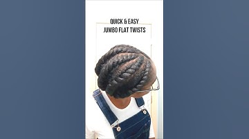 Quick & Easy Jumbo Flat Twists #flattwist #4chair #naturalhair #twiststyles #flattwistupdo