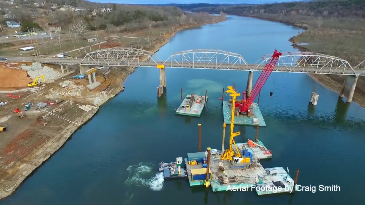 Drone Footage of the 76 Bridge Project in Forsyth Missouri