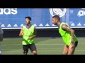 Ball work and physical training in preparation for the start of La Liga