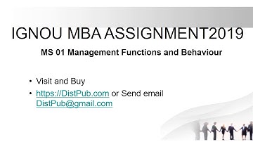 MS 01 Management Functions and Behaviour Solution 2019