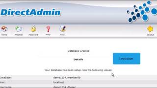 How to create a MySQL database in Direct Admin