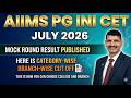 AIIMS PG INI CET July 2026 Mock Round Result Out! 🔥 Category & Branch-Wise Cut-Off !! Best Guidance