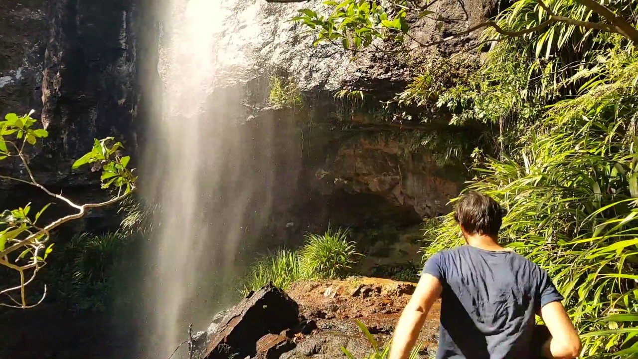 Going Under the Rainbow Falls