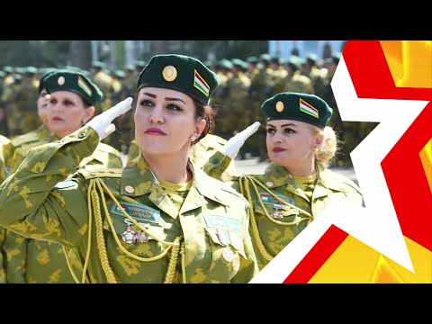 Women&rsquo;s troops of Tajikistan ★ Military parade in Dushanbe 2021 ★ Soldiers - Madina Aknazarova sings